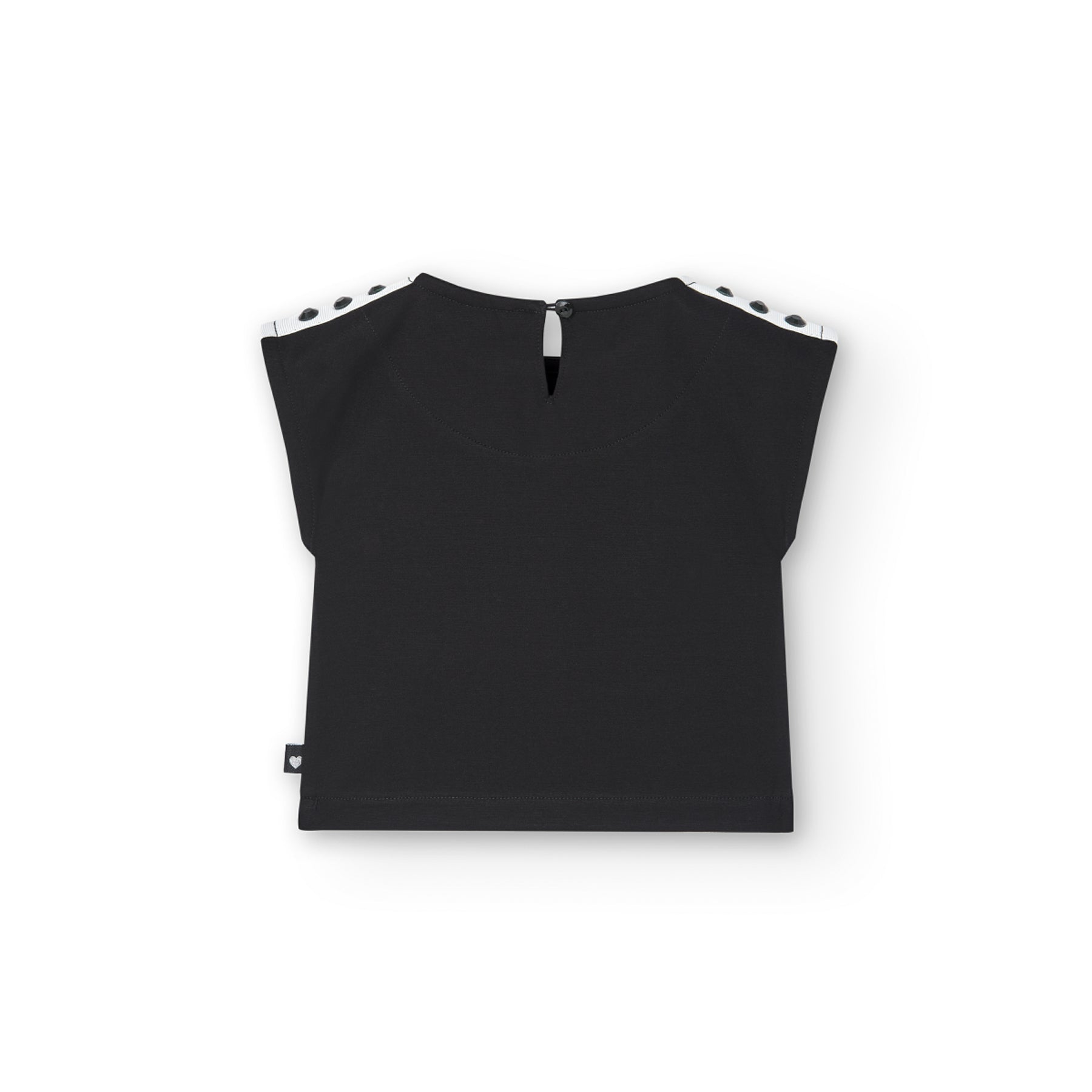 Playera De Punto Color Negro Para Niña BOBOLI