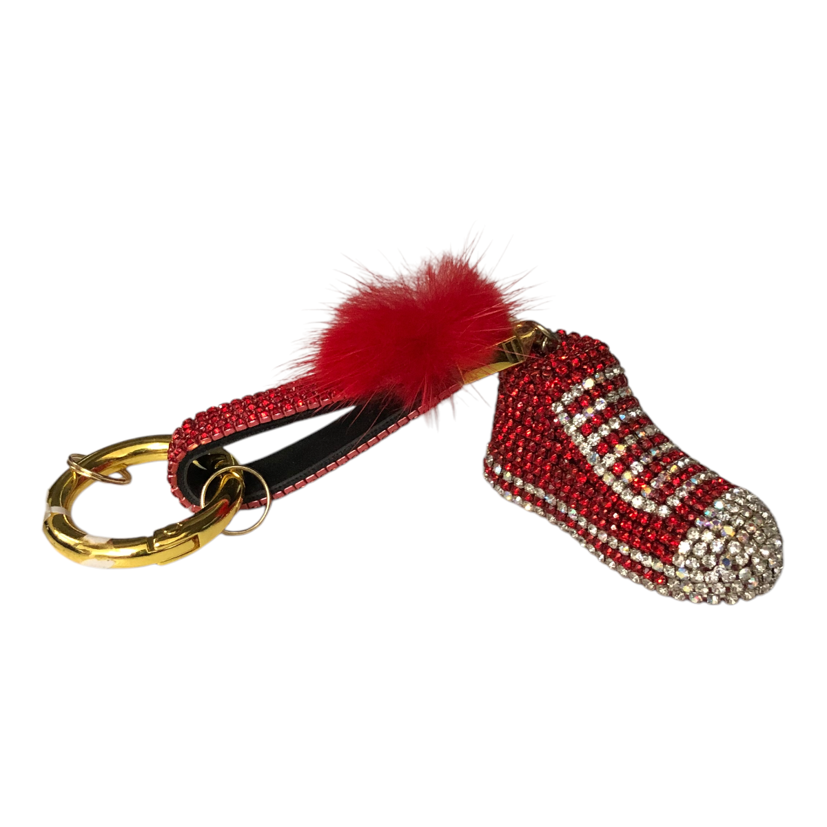 Llavero De Tenis Mini Pompón Pedrería