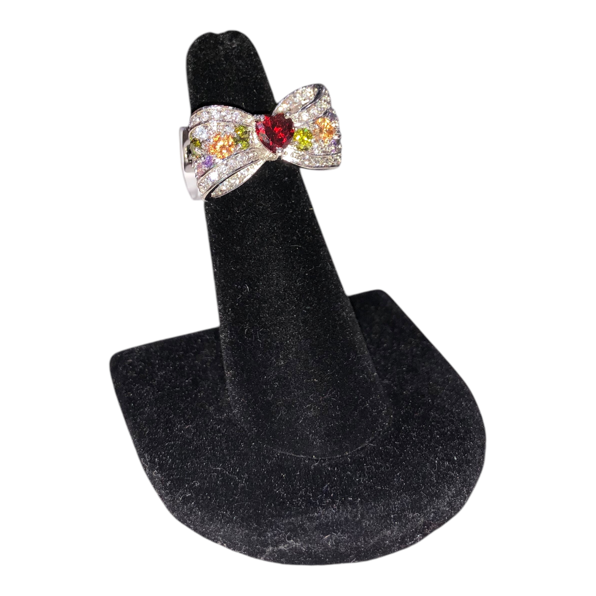 Anillo Moño Piedra Corazón