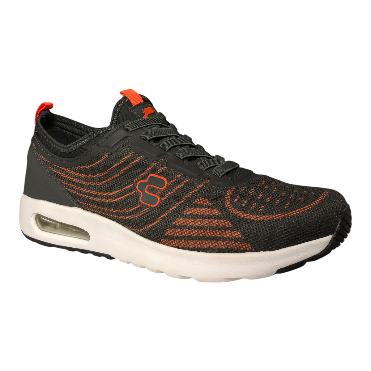 Tenis Deportivo Gris/Naranja Para Caballero Charly