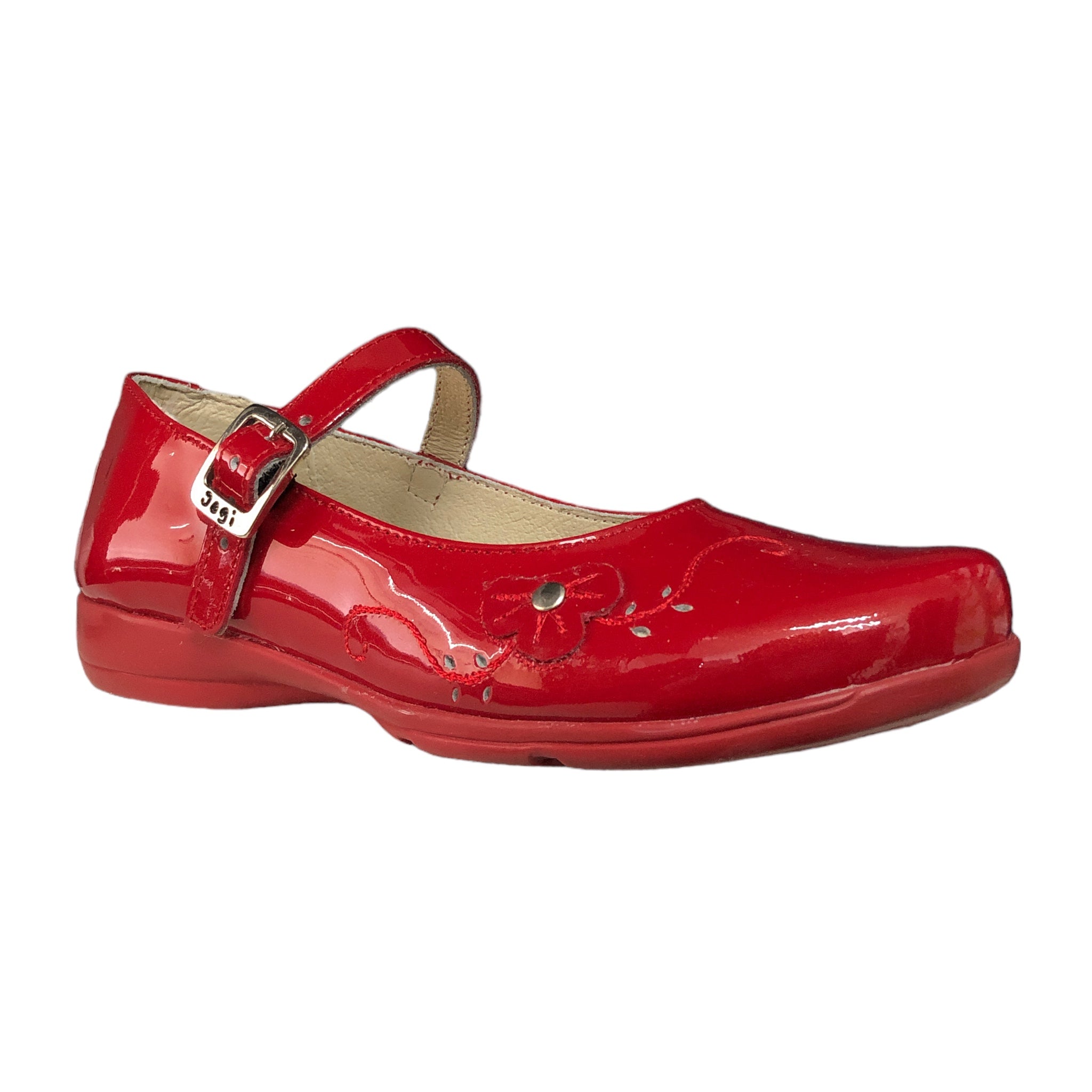 Zapato Charol Color Rojo Dogi