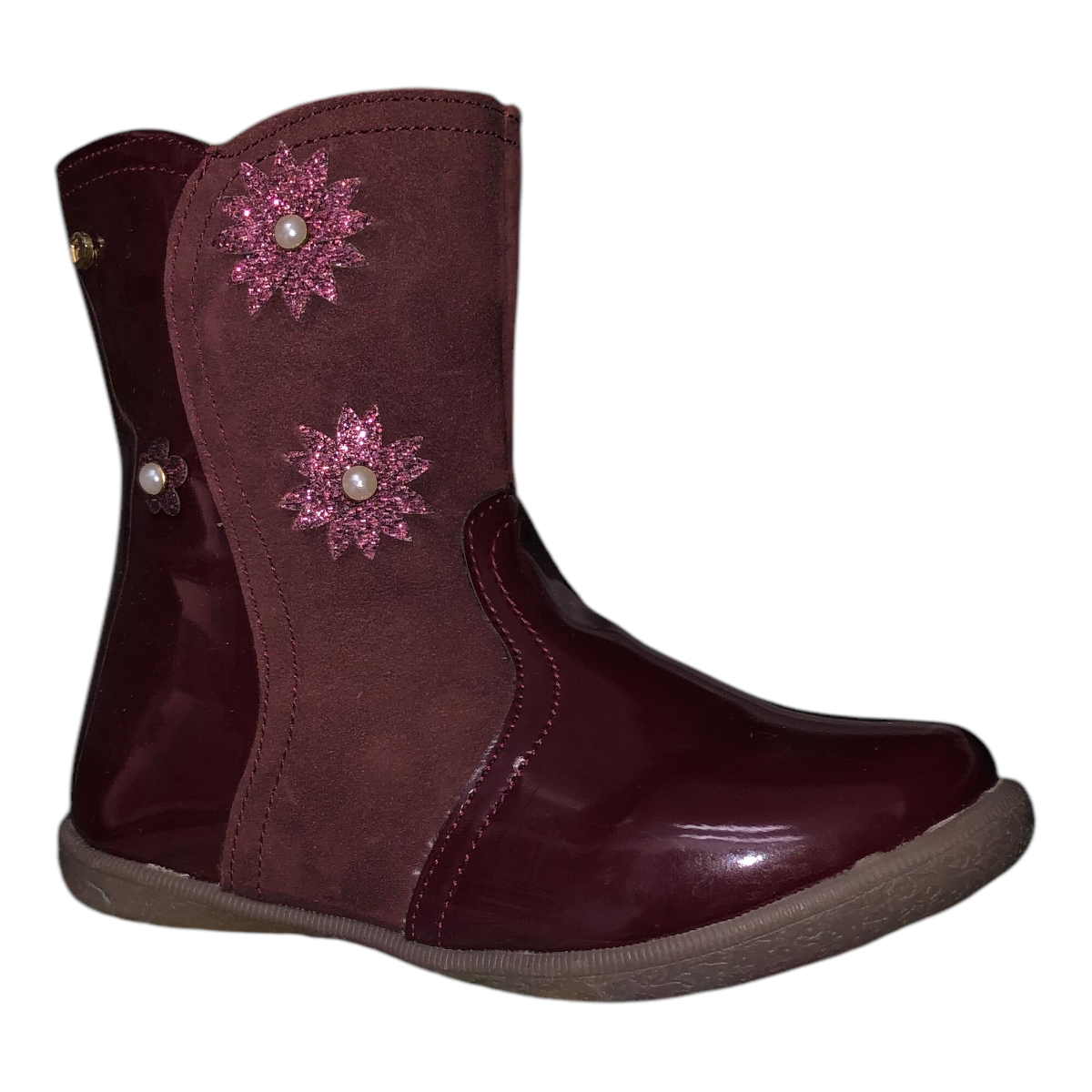 Bota Charol Vino Para Niña COQUETA