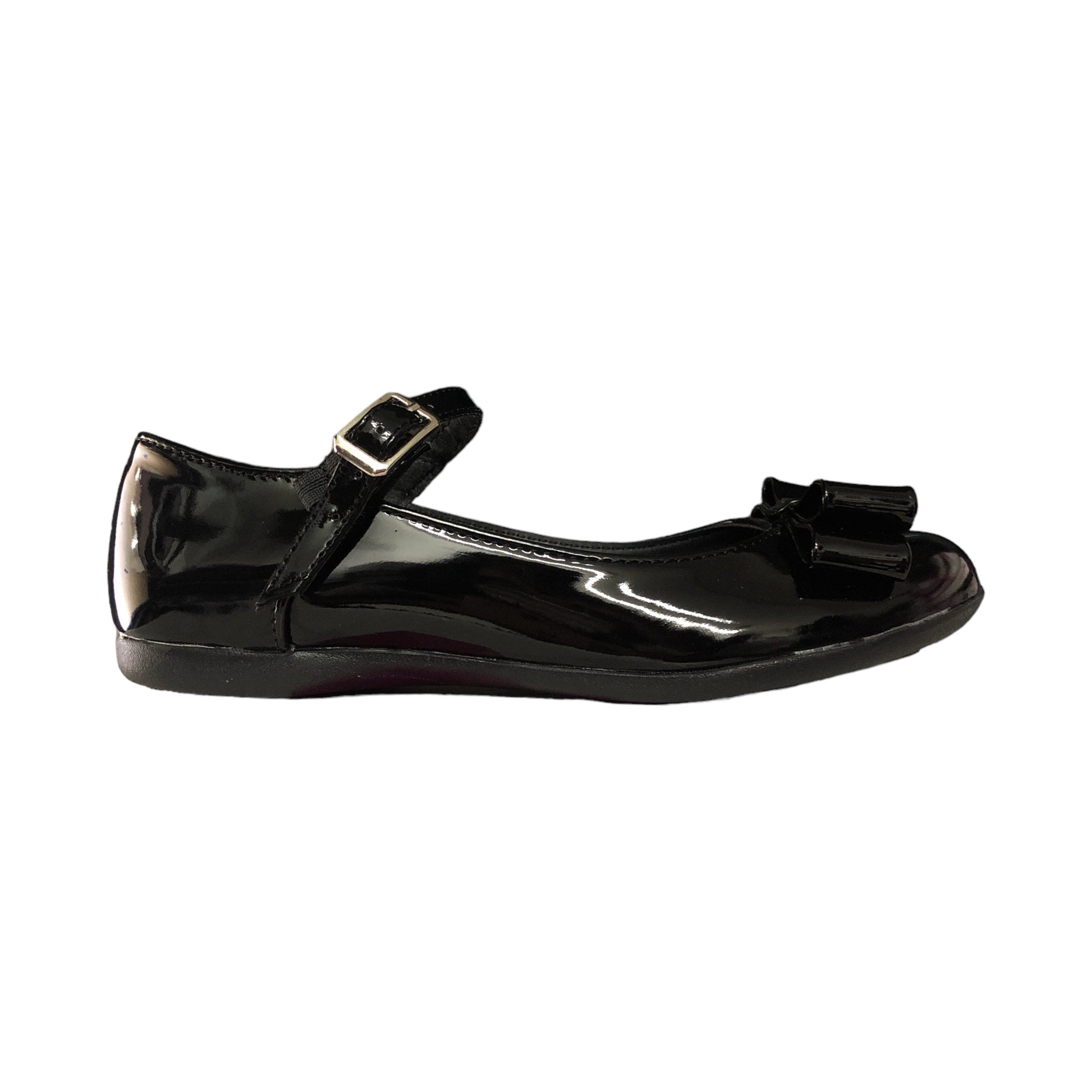 Zapato Escolar Charol Con Moño Color Negro Tropicana