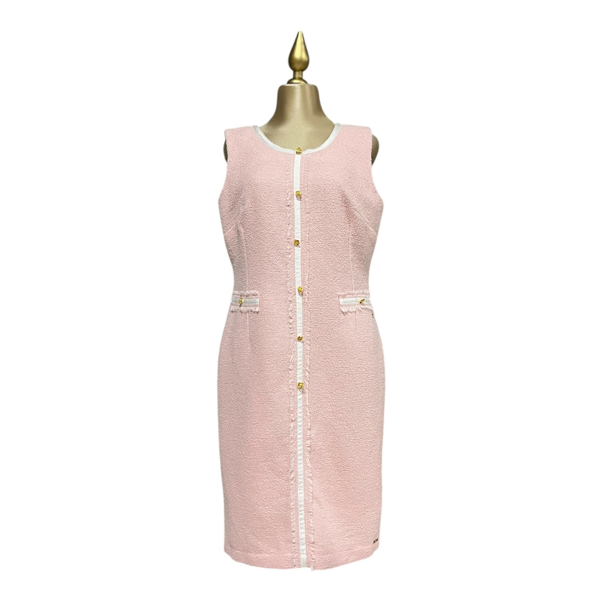 Vestido Color Rosa Sin Mangas