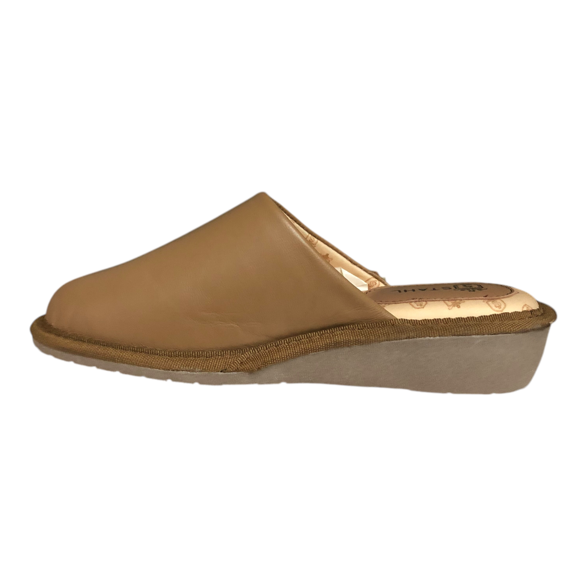 Pantufla Piel Genuina Para Dama Color Miel STAHL