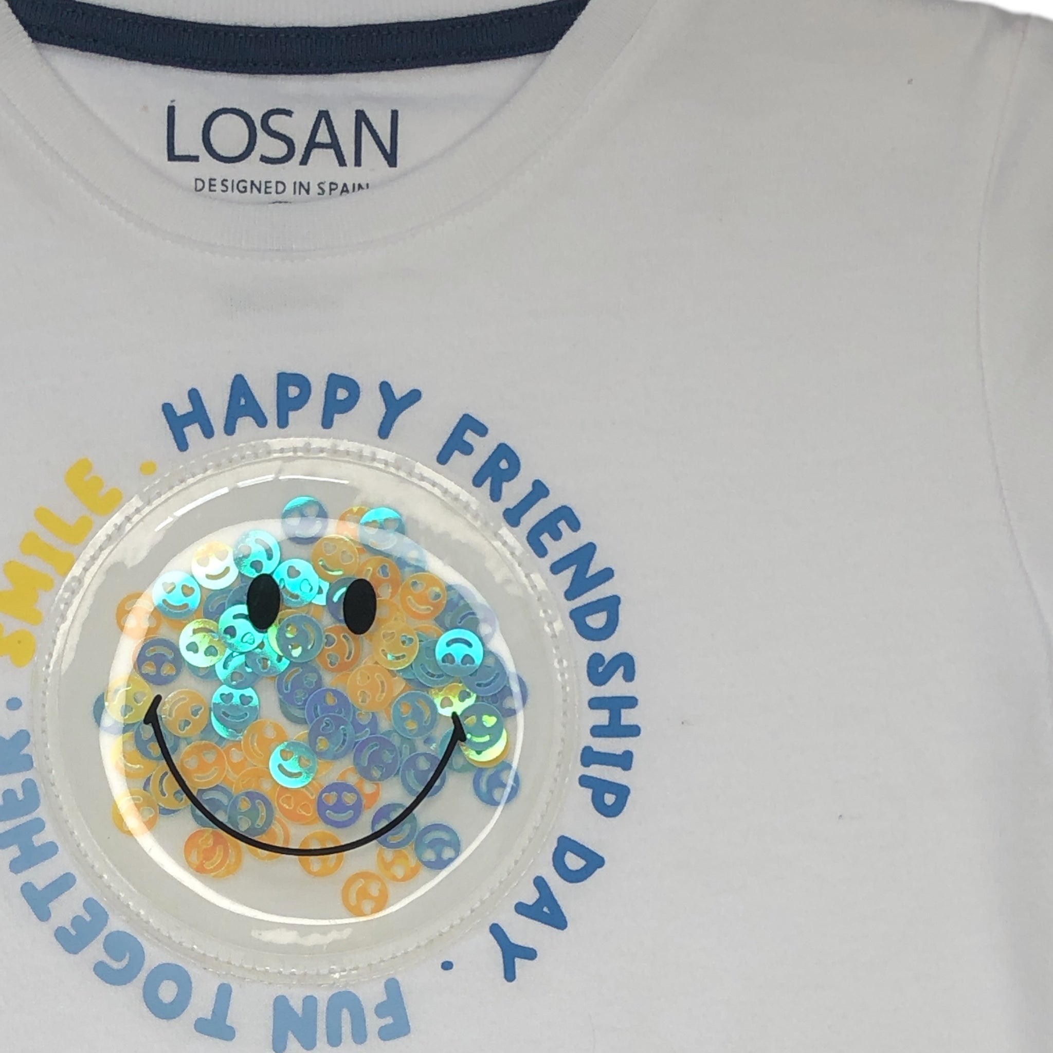 Playera smile manga corta "SLIME, HAPPY FRIEND SHIP DAY, FUN TOGETHER" niño Losan