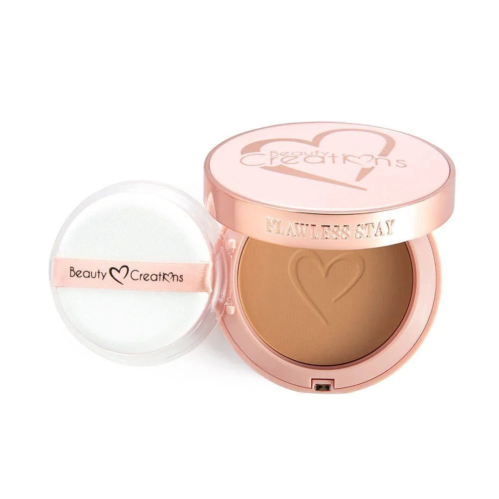 Base En Polvo FLAWLESS STAY POWDER FOUNDATION Beauty Creations Tono 12.0