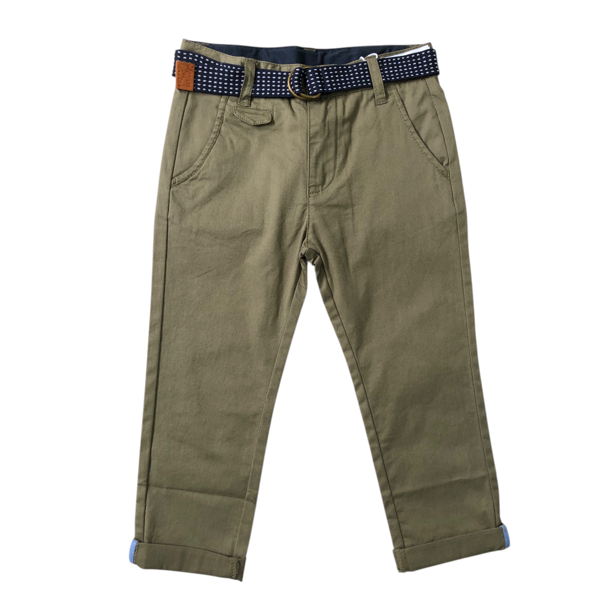 Pantalón Con Cinturón Color Verde LOSAN