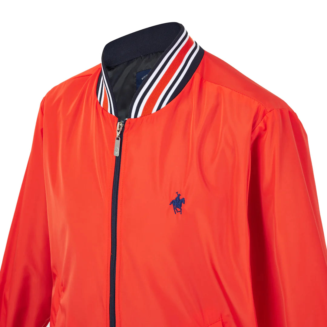 Chamarra Bomber Naranja Para Caballero Rock Hampton Polo Team