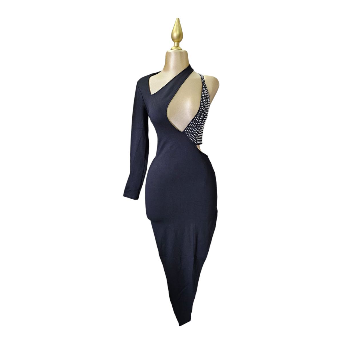 Vestido De Noche Largo Color Negro Para Dama LC