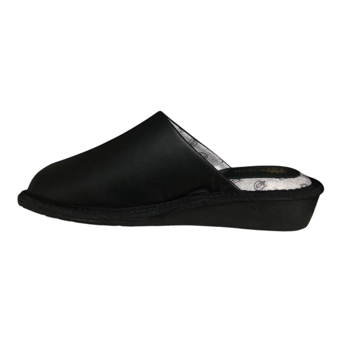 Pantufla Piel Genuina Para Dama Color Nergro STAHL