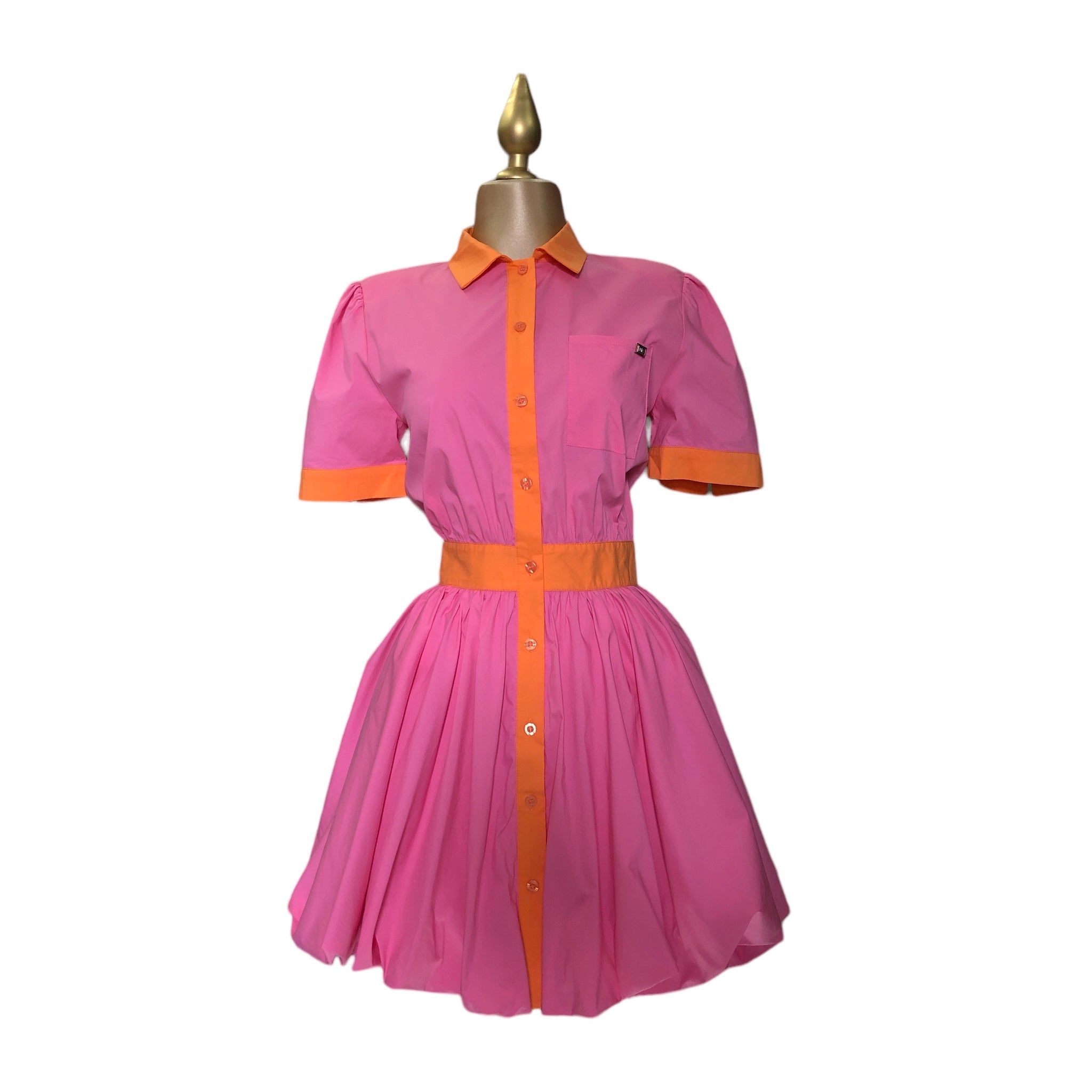 Vestido Pink Bombacho Inferior LC