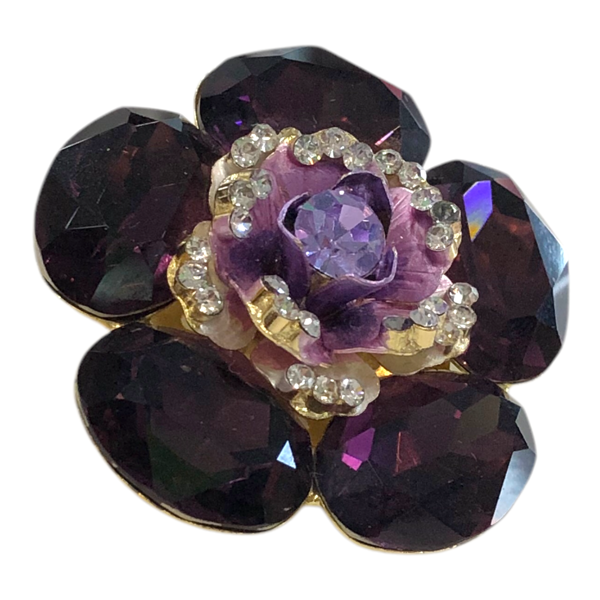 Broche Para Ropa De Mujer Flor Morada