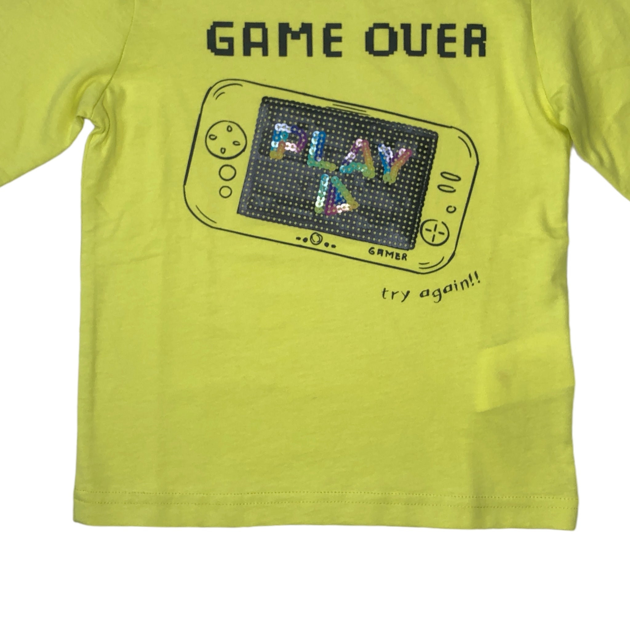 Playera “GAME OVER” verde pistacho para niño Losan