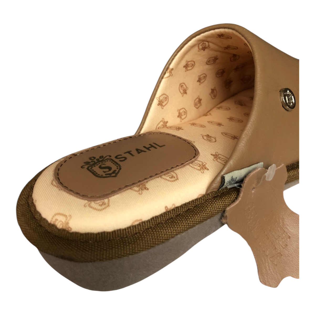 Pantufla Piel Genuina Para Dama Color Miel STAHL