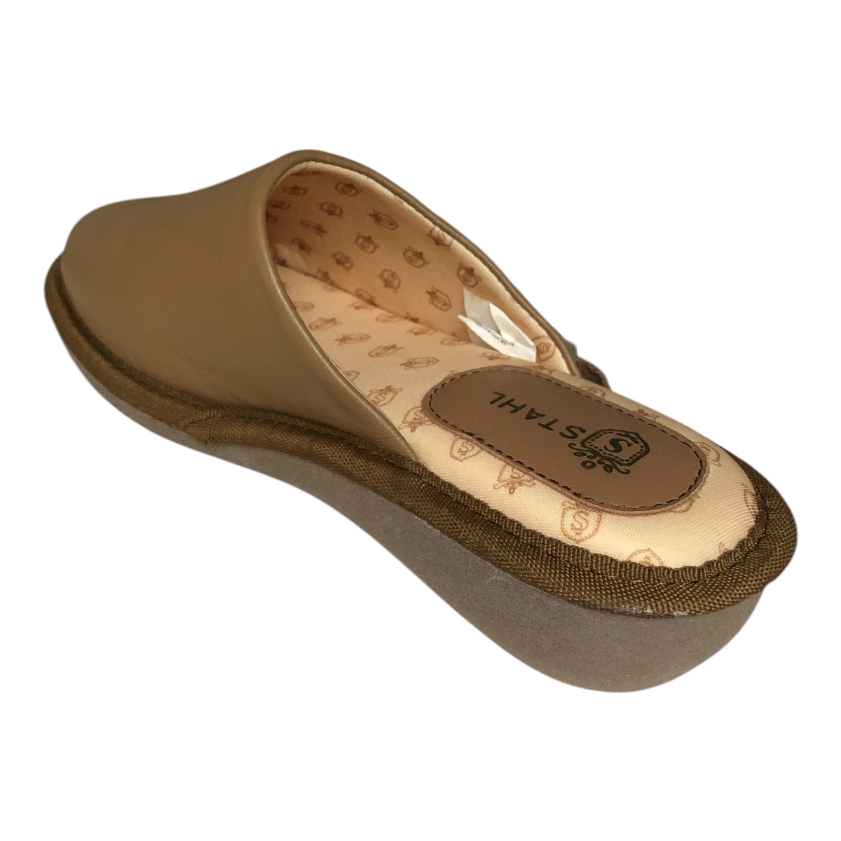 Pantufla Piel Genuina Para Dama Color Miel STAHL