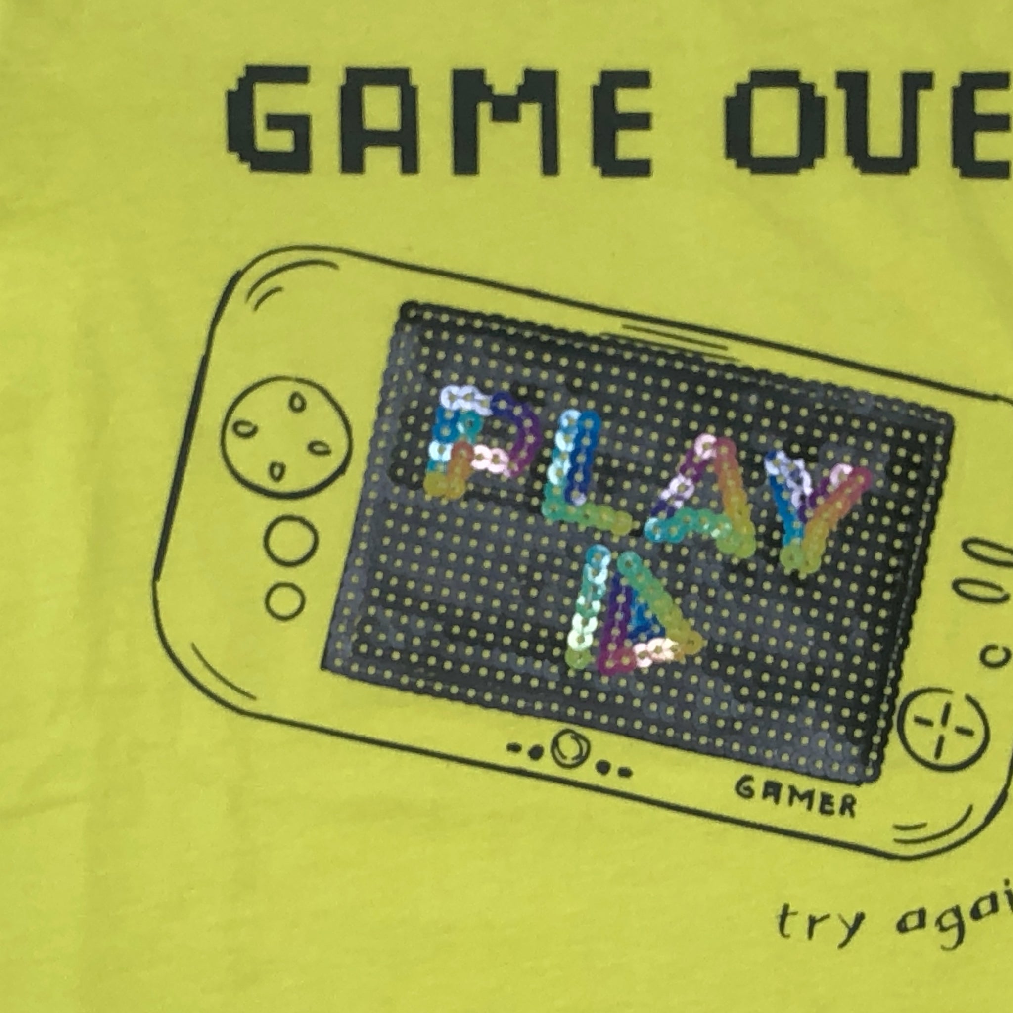 Playera “GAME OVER” verde pistacho para niño Losan