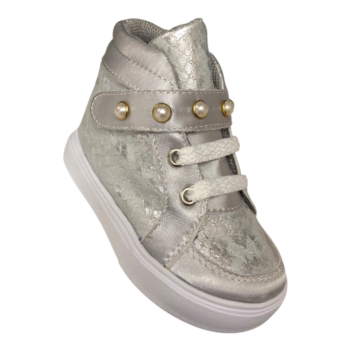 Tenis Bota Color Plata Para Niña Patey Girls
