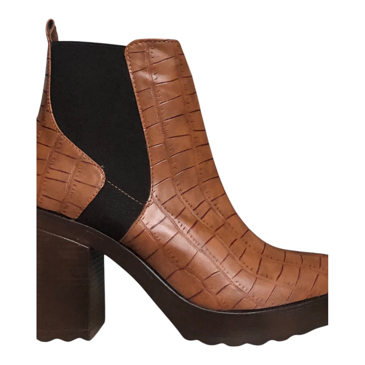 Bota Croco Café Tan Para Dama Via Libera