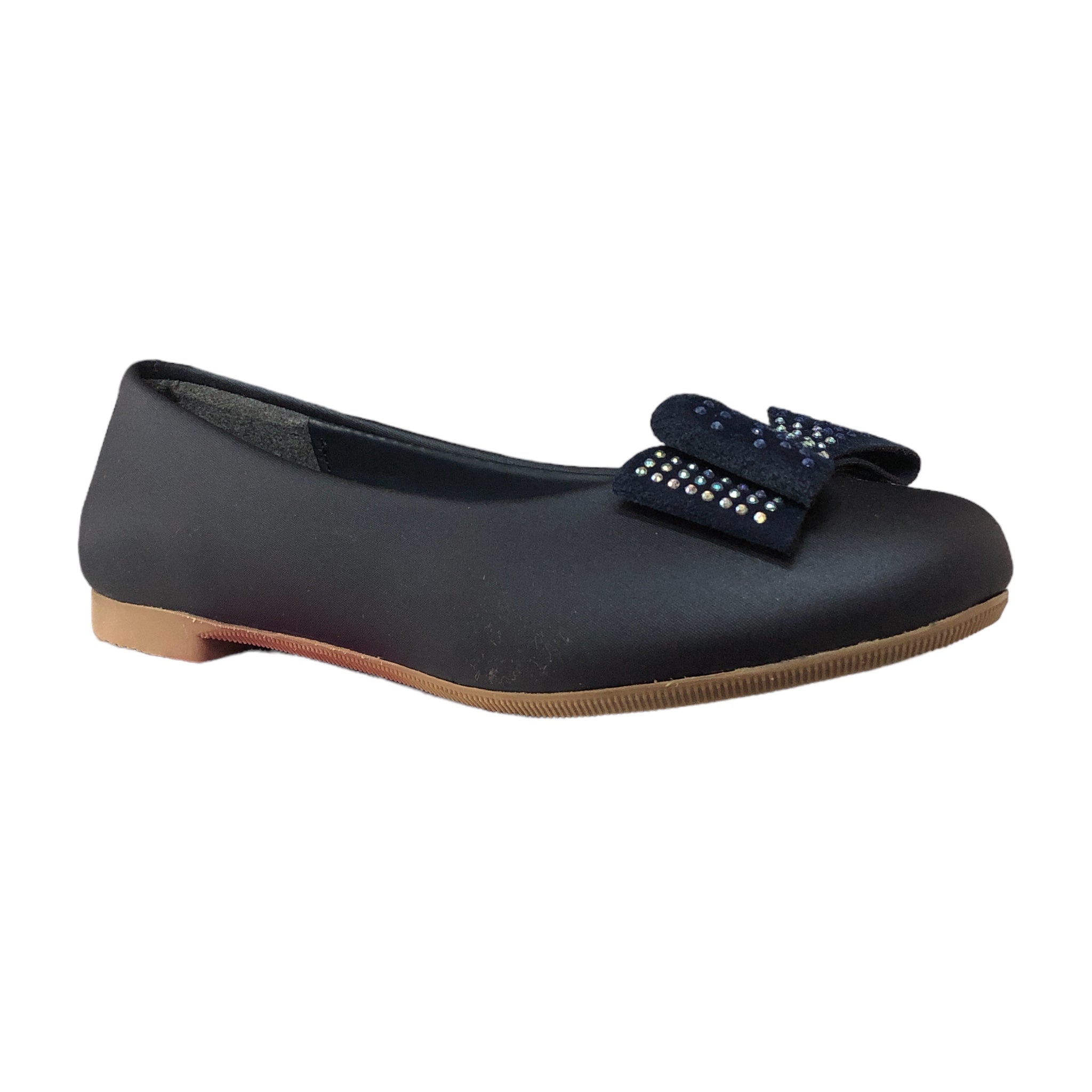 Zapato Color Azul Marino Moño Pedrería Para Niña Tropicana
