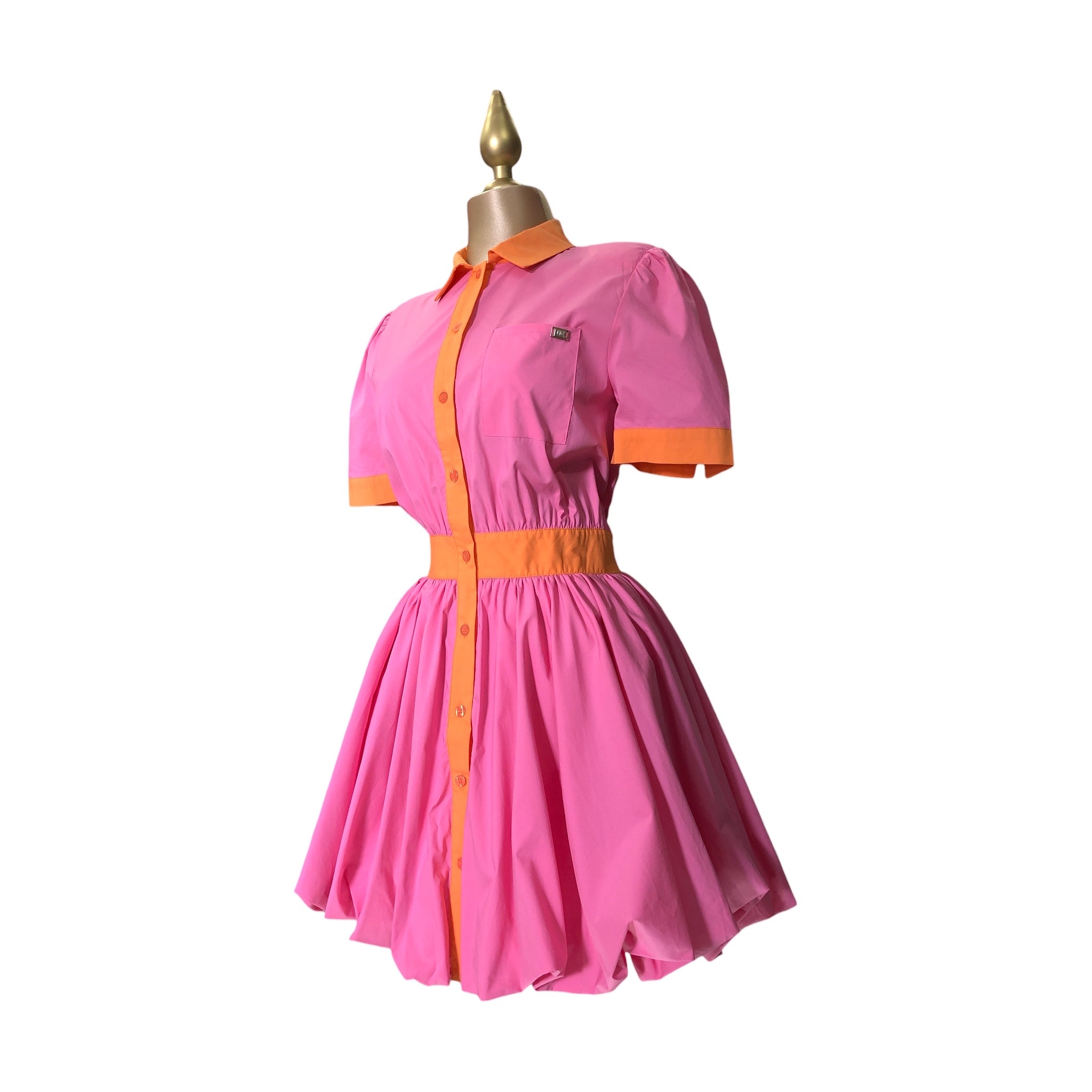 Vestido Pink Bombacho Inferior LC