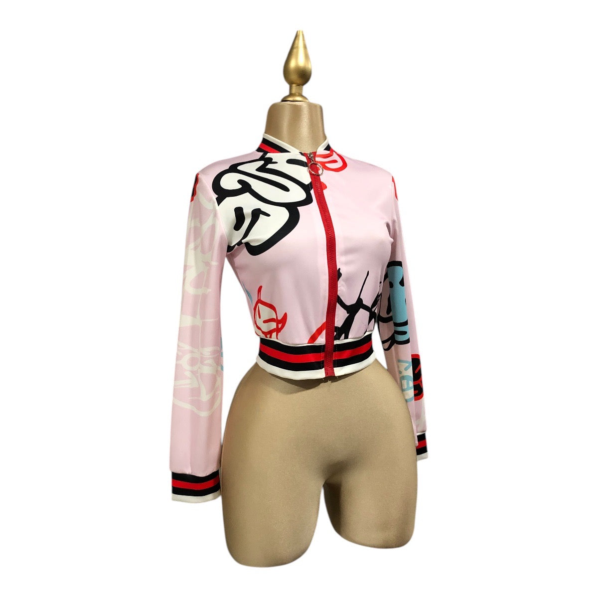Chamarra Para Dama Rosa Estampado Erivel
