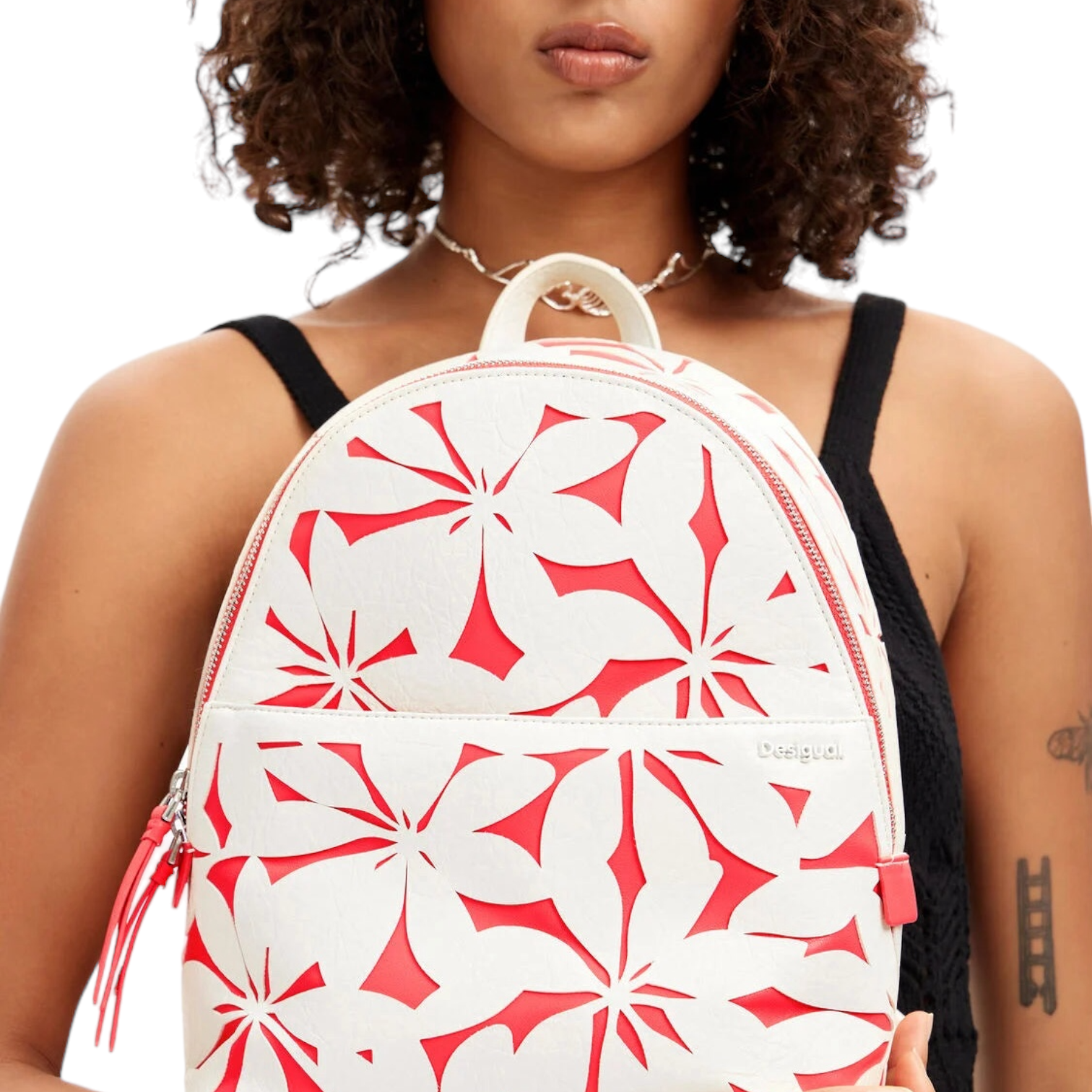 Mochila S flores troqueladas DESIGUAL