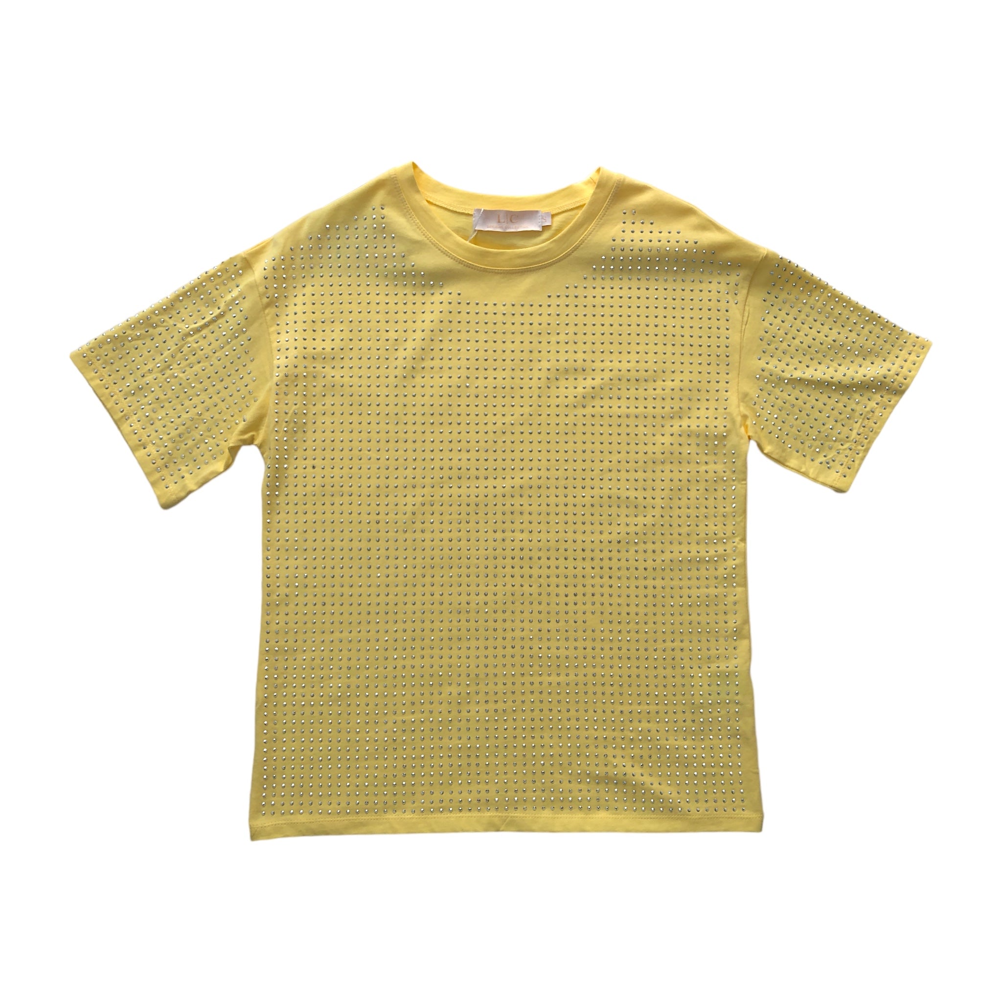 Playera Con Pedrería Amarillo LC