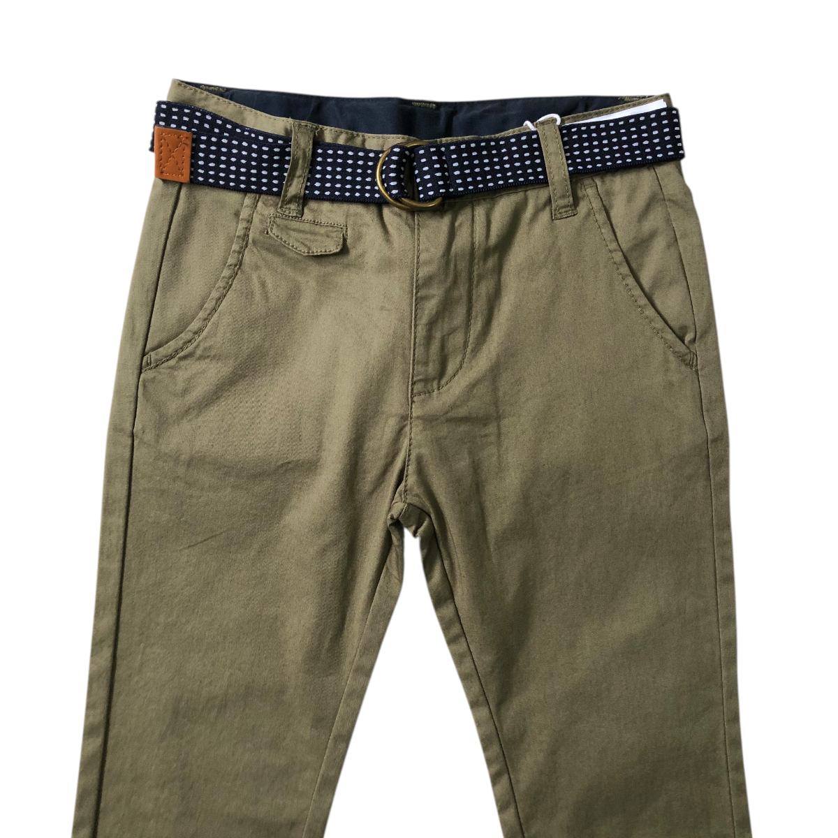 Pantalón Con Cinturón Color Verde LOSAN