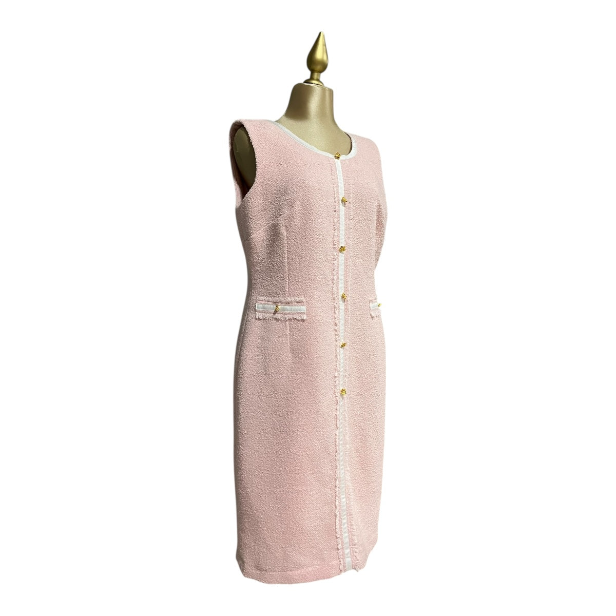 Vestido Color Rosa Sin Mangas