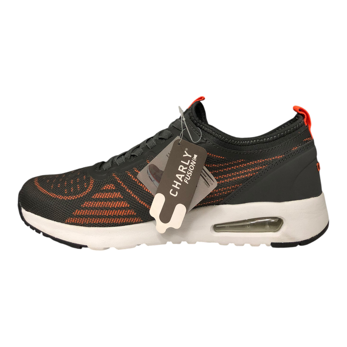 Tenis Deportivo Gris/Naranja Para Caballero Charly