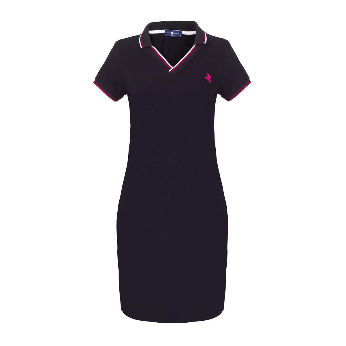 Vestido Clásico Escote V Negro Rock Hampton Polo Team