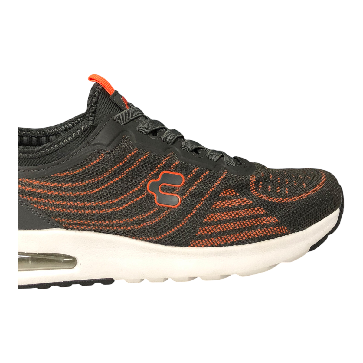 Tenis Deportivo Gris/Naranja Para Caballero Charly