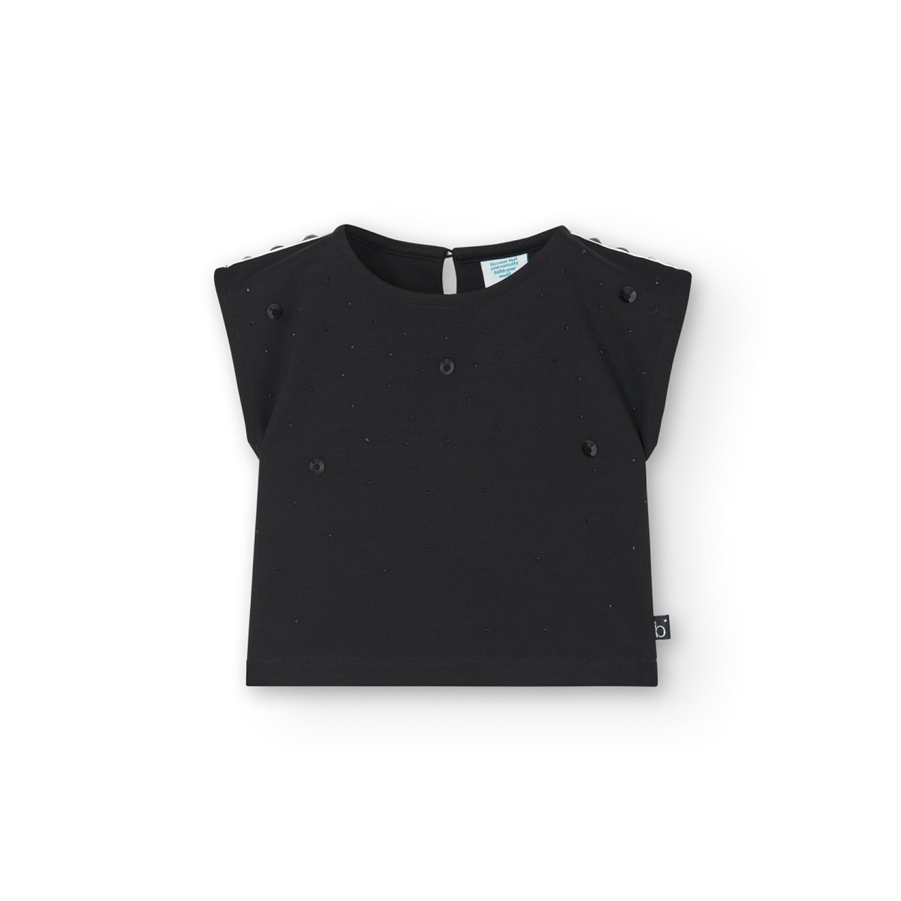 Playera De Punto Color Negro Para Niña BOBOLI