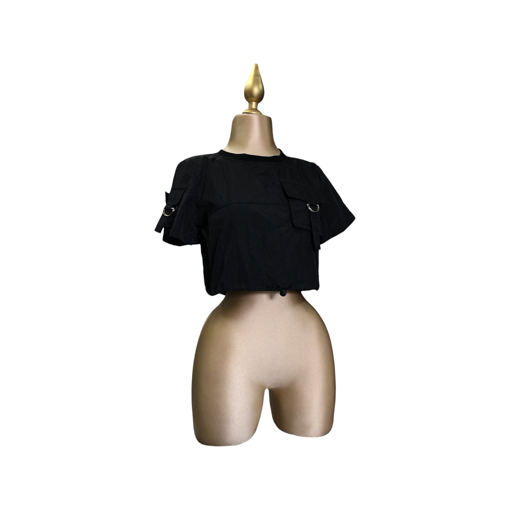 Playera Negro Bajo Con Cordón LC