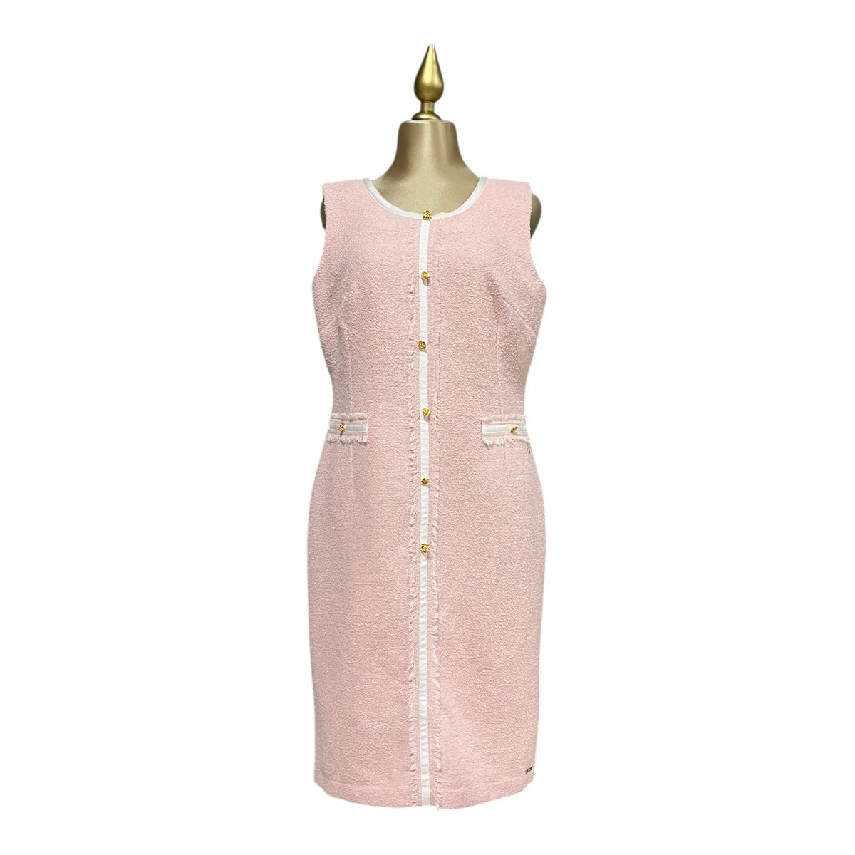 Vestido Color Rosa Sin Mangas