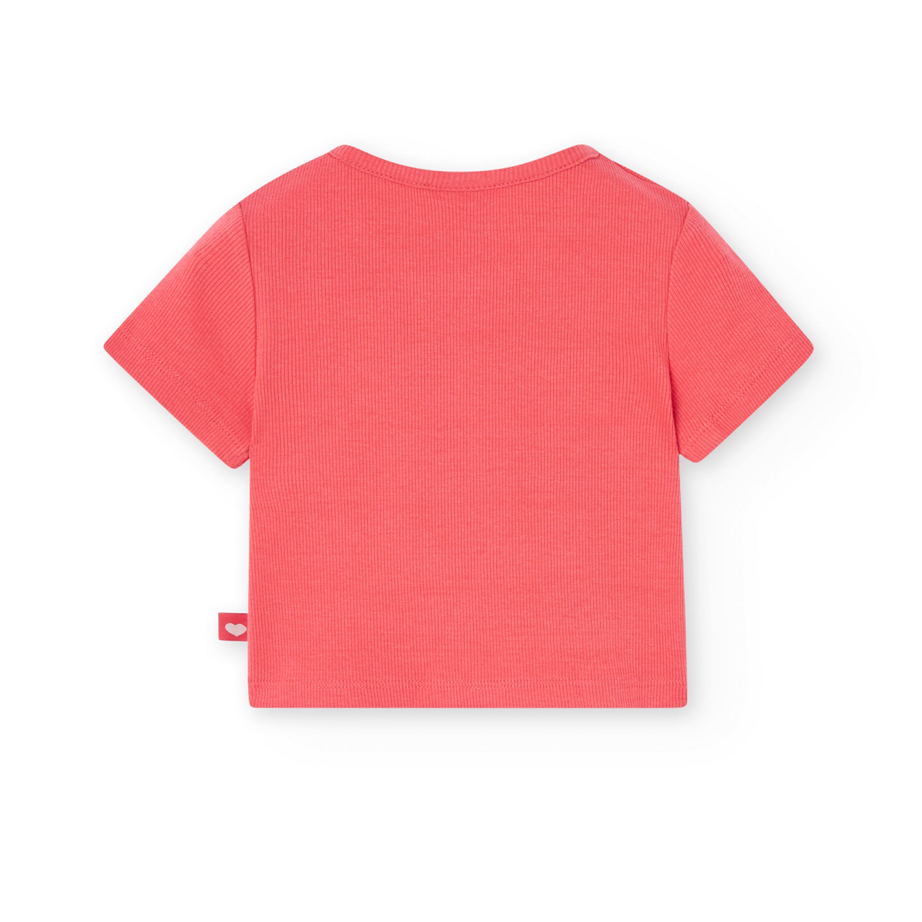 Playera De Punto Canalé Roja Para Niña BOBOLI