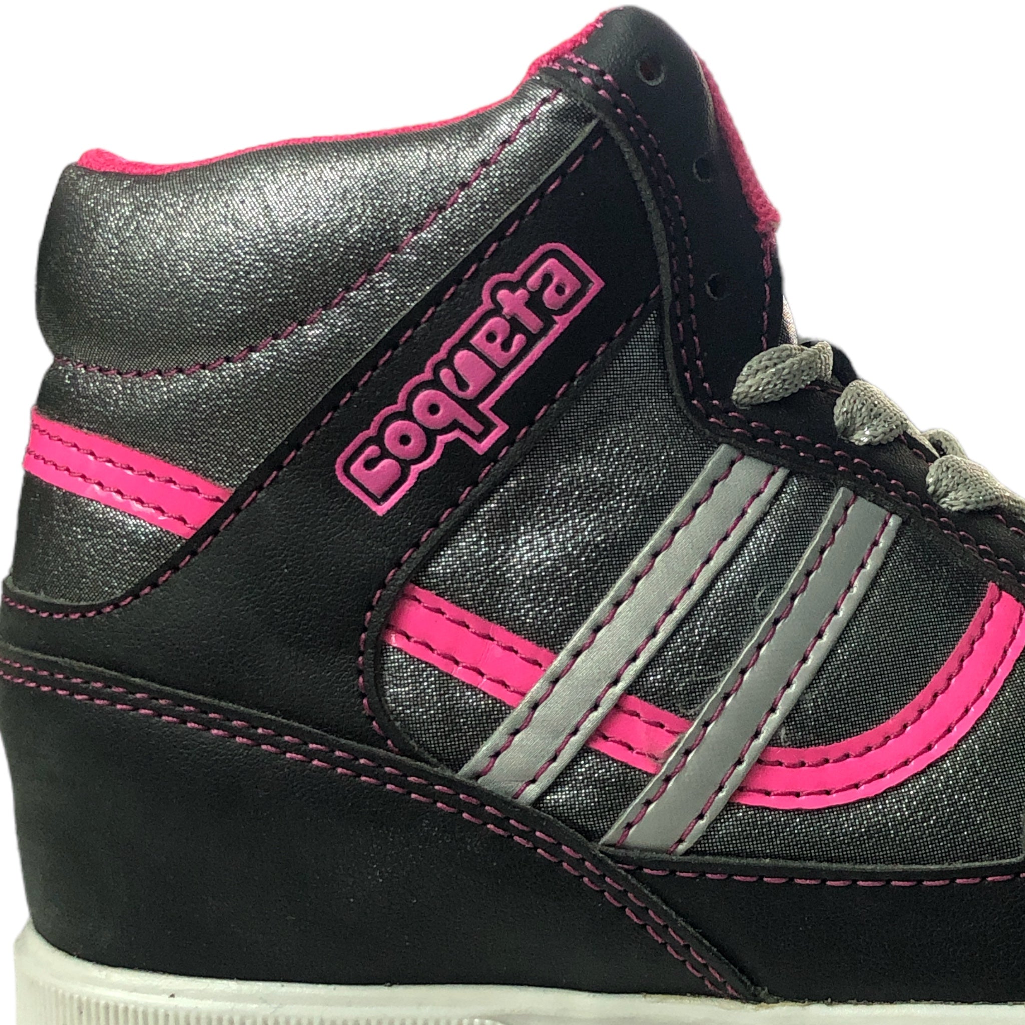 Tenis Botín Para Niña Color Rosa/Gris Coqueta