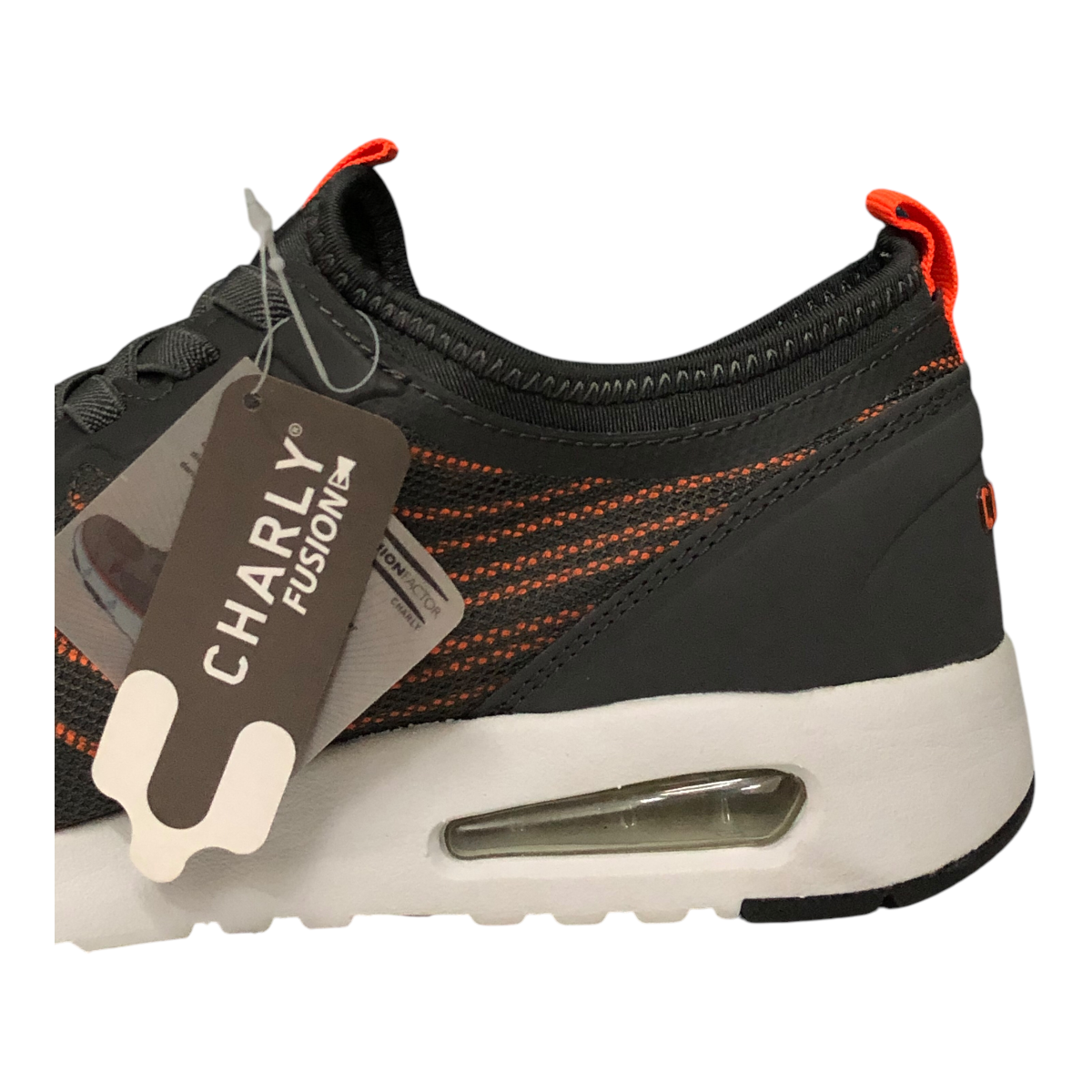 Tenis Deportivo Gris/Naranja Para Caballero Charly