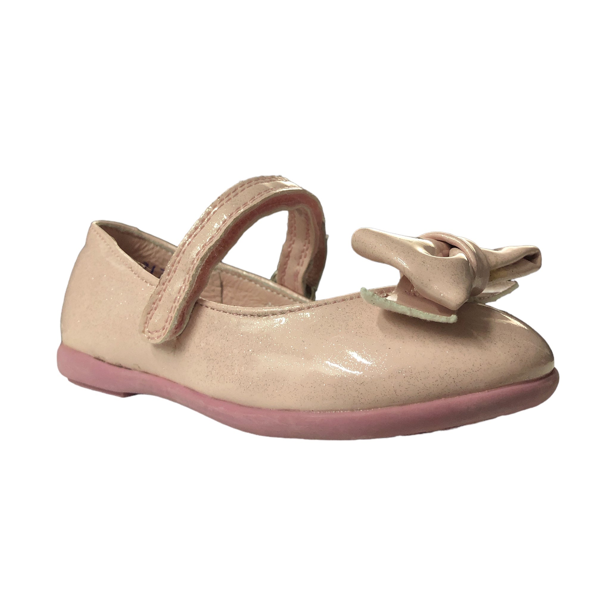 Zapato Charol Color Rosa Con Moño Dogi