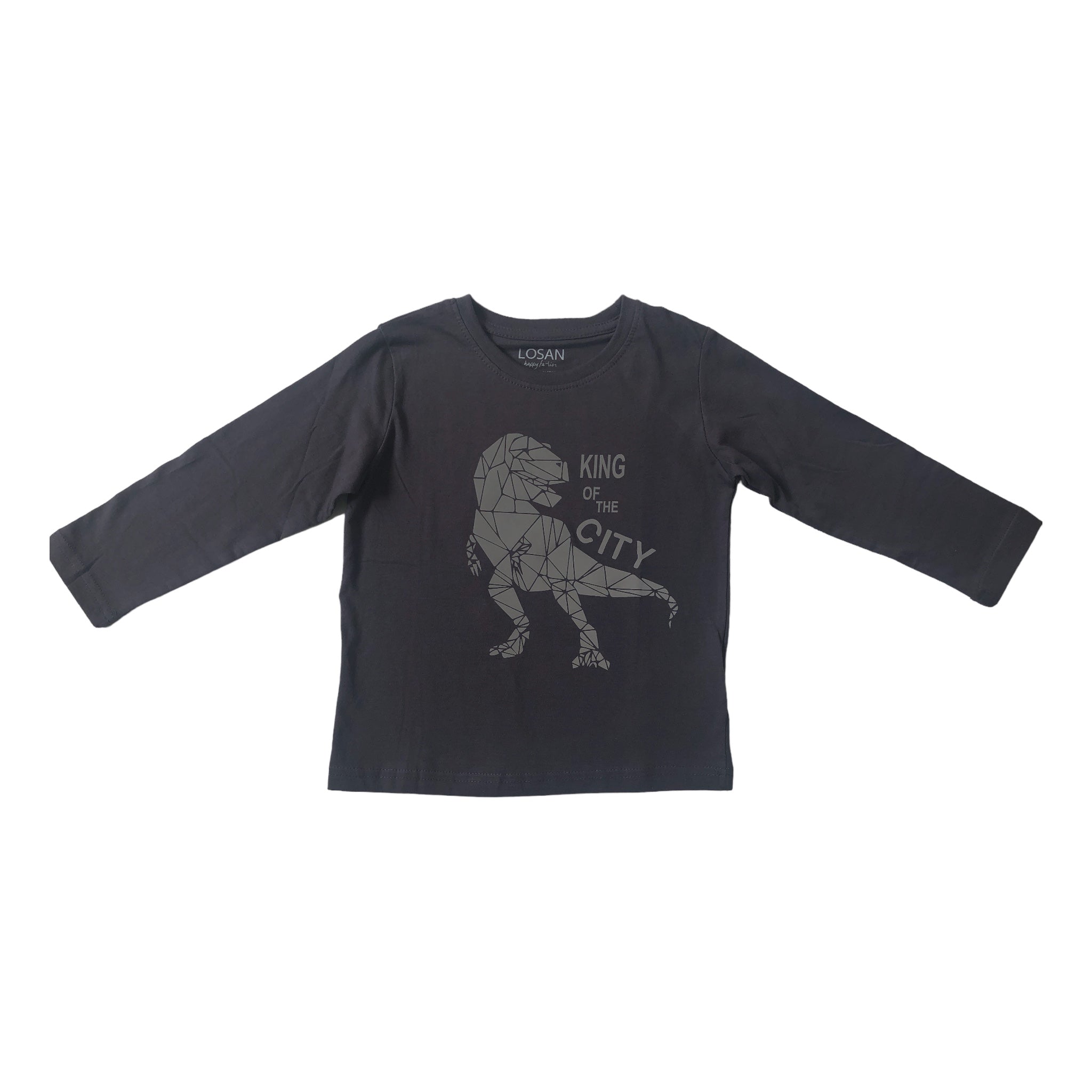 Playera Rex “KING OF THE CITY” gris niño Losan
