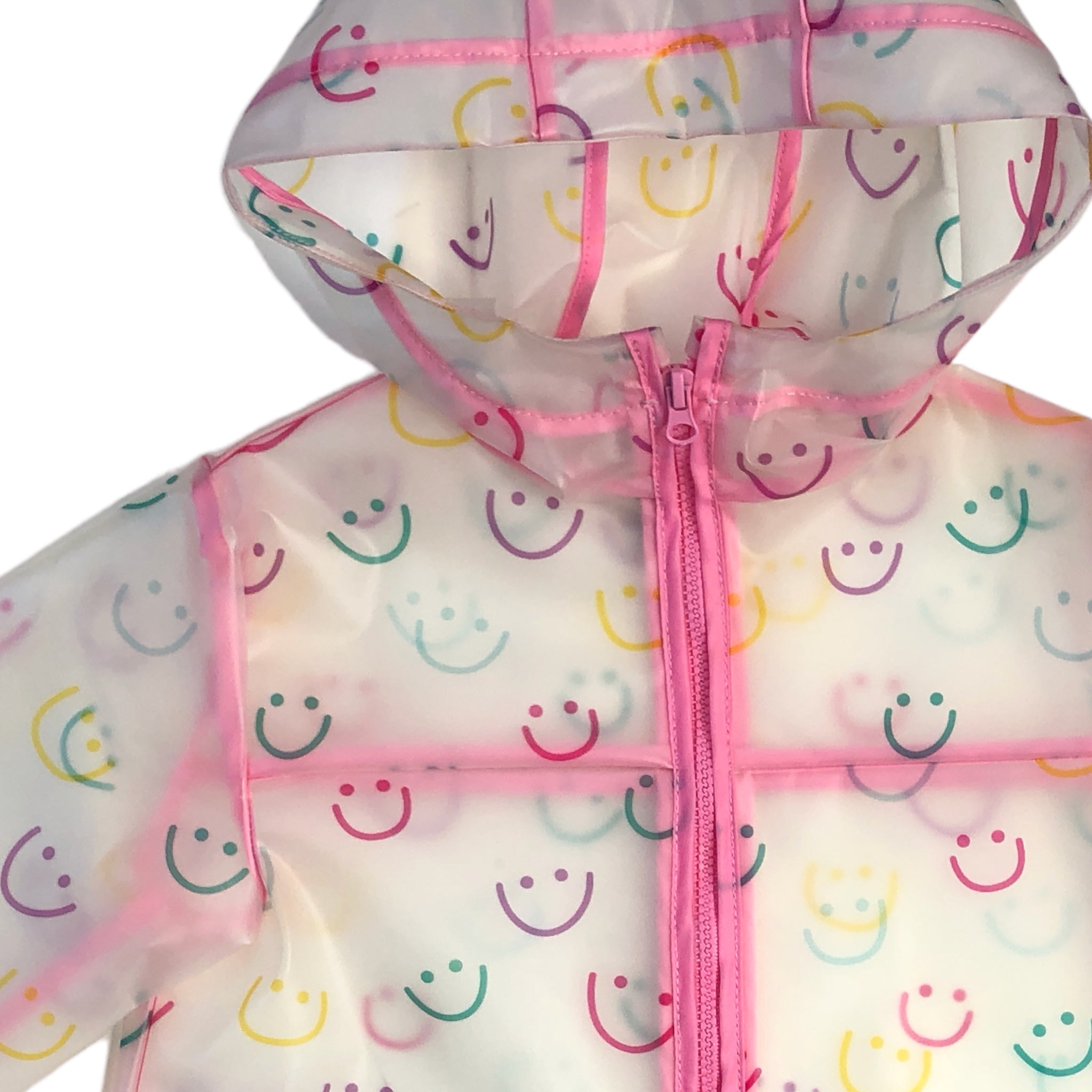 Impermeable con estampado de caritas para niña LOSAN