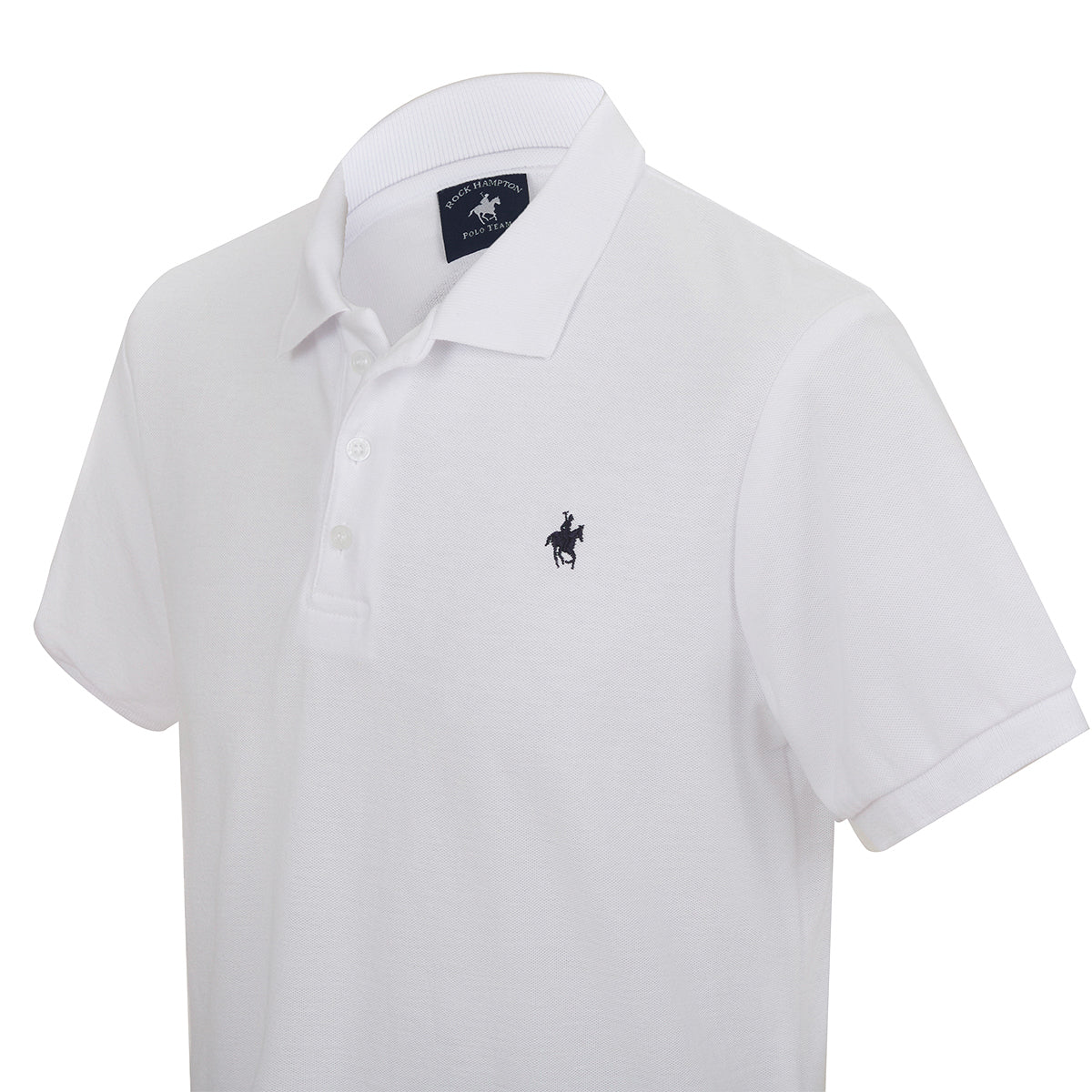 Playera Polo Lisa Color Blanco Rock Hampton Polo Team