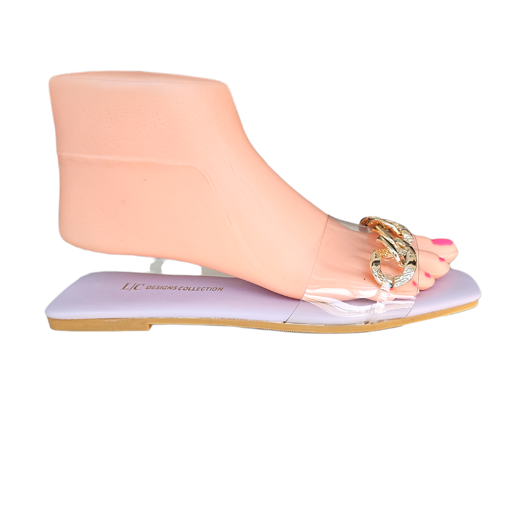Sandalia lila con cadena LC