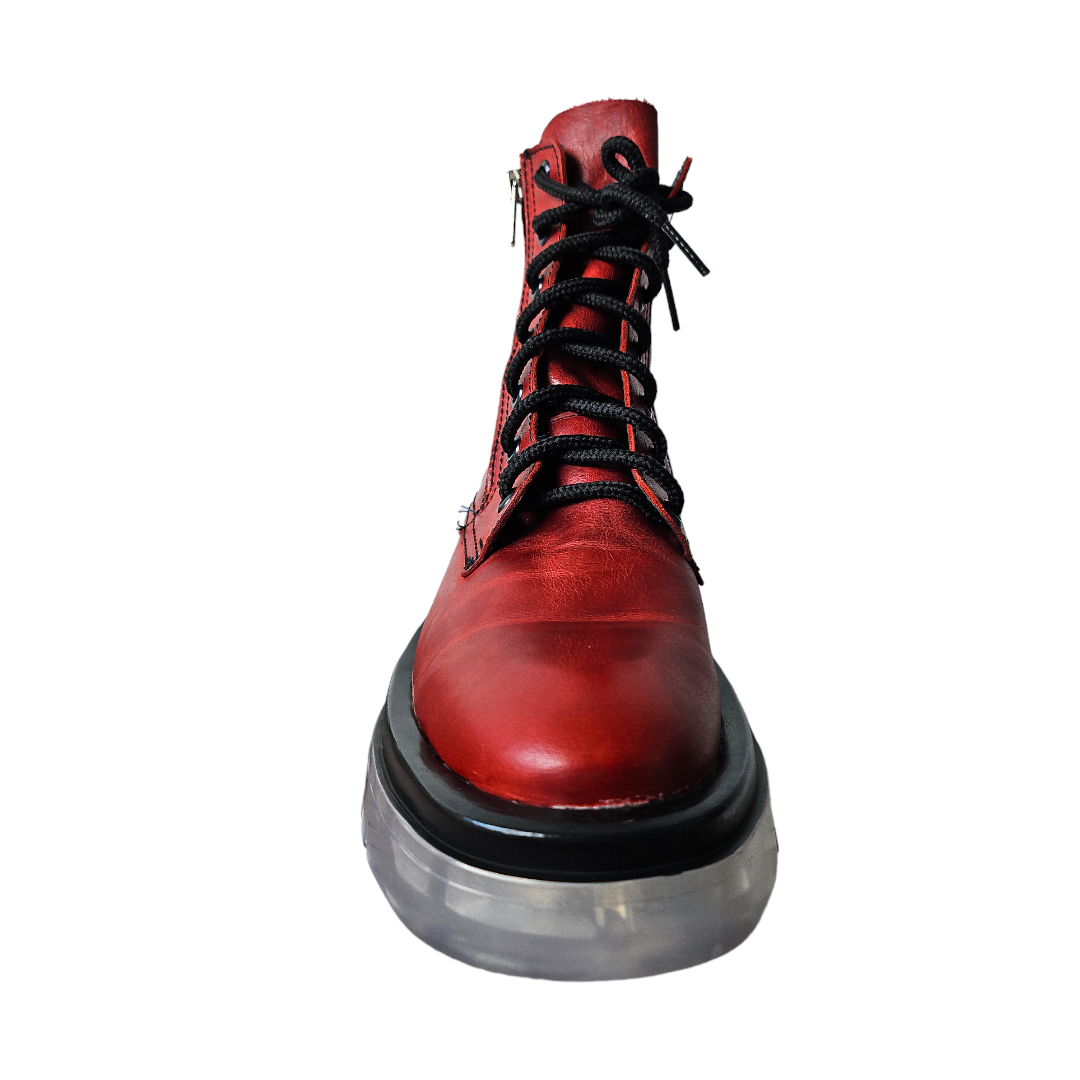 Bota Roja Transparente Roja David Serrano