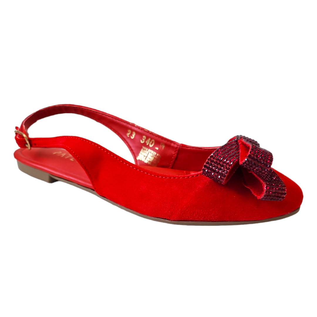 Flat Rojo Moño Cristal Patey Woman