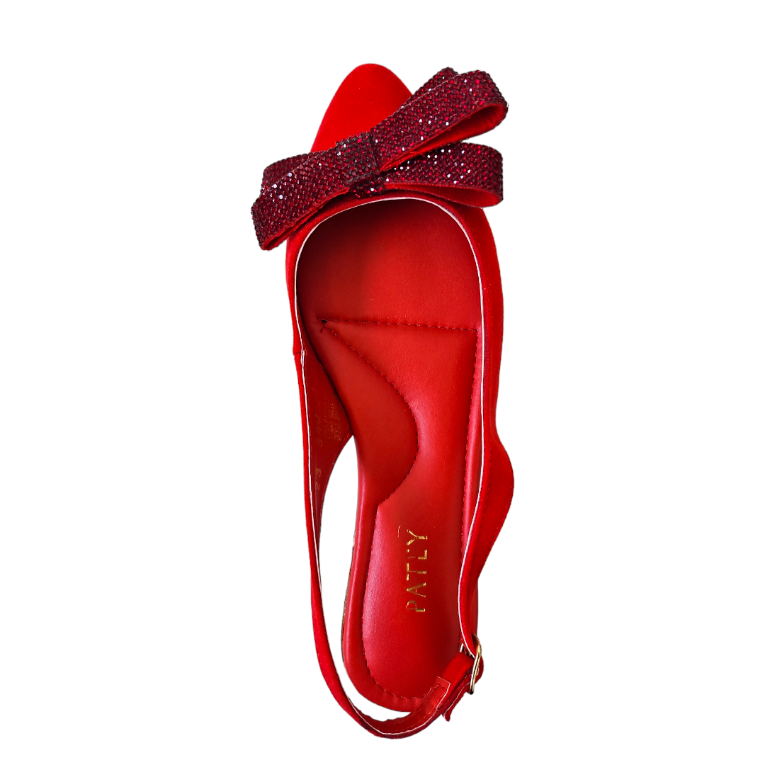 Flat Rojo Moño Cristal Patey Woman