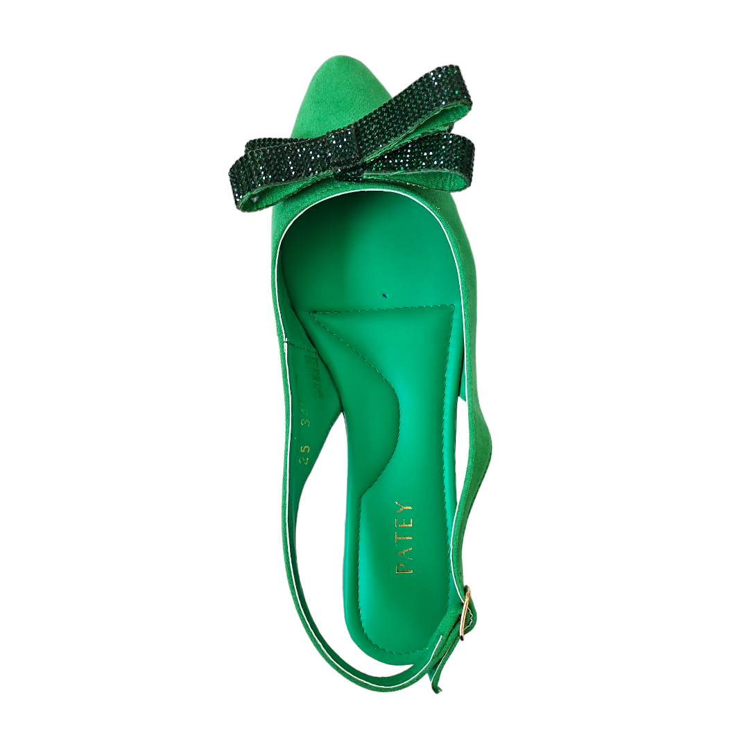 Flat Verde Moño Cristal Patey Woman