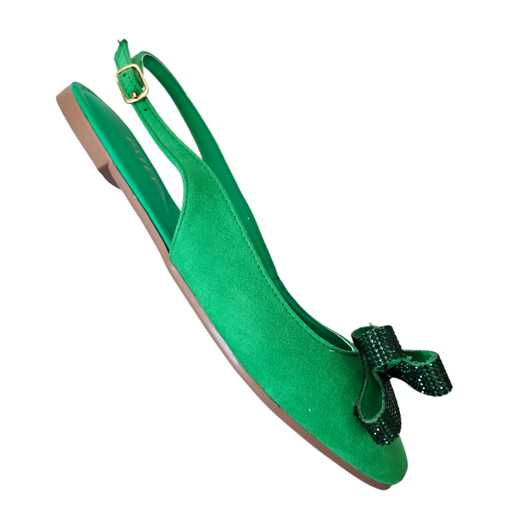 Flat Verde Moño Cristal Patey Woman