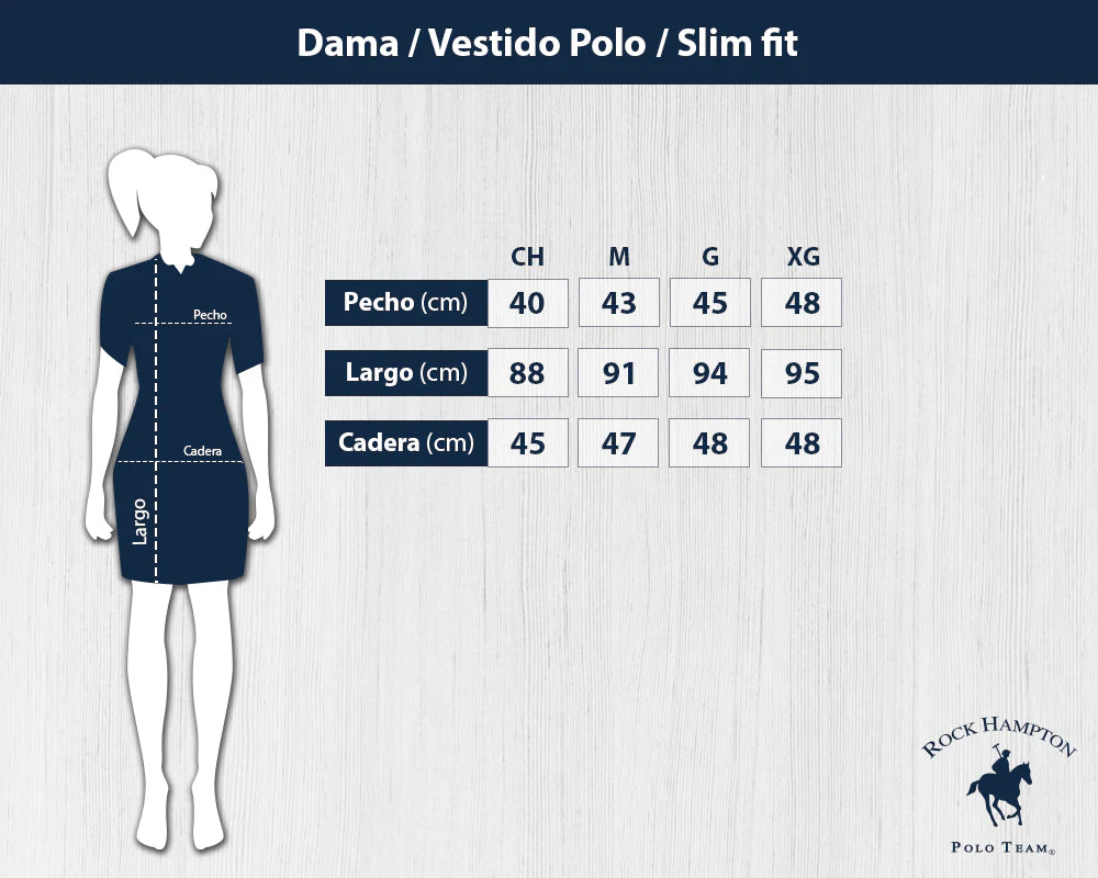 Vestido Camisero Color Azul Rock Hampton Polo Team